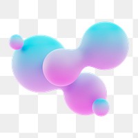 PNG 3D gradient pink liquid fluid, transparent background