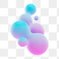 Liquid fluid png 3D gradient pink abstract shape, transparent background