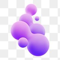 Liquid fluid png 3D purple abstract shape, transparent background