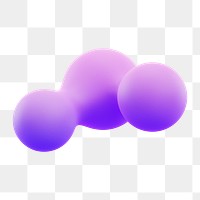 Liquid fluid png 3D purple abstract shape, transparent background