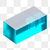 PNG blue rectangular prism, 3D geometric shape, transparent background