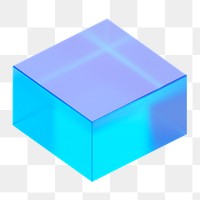 Blue cuboid png 3D geometric shape, transparent background