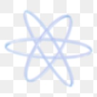 3D atom png blue icon, transparent background