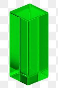 PNG green rectangular prism, 3D geometric shape, transparent background