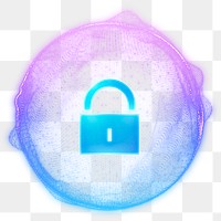 Cybersecurity png blue icon, transparent background