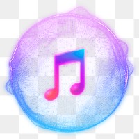 Gradient music note png entertainment technology, transparent background