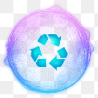 Recycle icon png element, transparent background