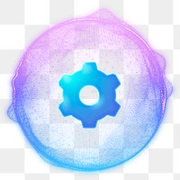 Futuristic gear png element, digital remix, transparent background