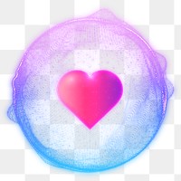 Bubble heart png element, digital remix, transparent background