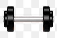 3D dumbbell png weight lifting, transparent background
