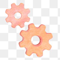 Cogwheels png sticker, transparent background