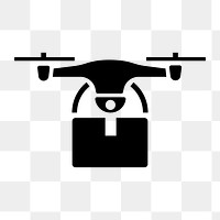 Drone delivery png flat icon, transparent background