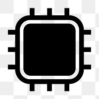 Computer chip  png flat icon, transparent background