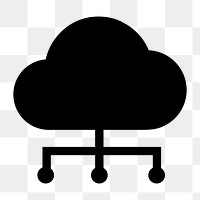 Cloud network png flat icon, transparent background