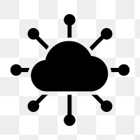 Cloud network png flat icon, transparent background