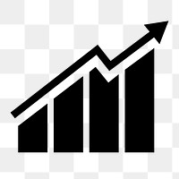 Bar chart png flat icon, transparent background