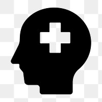 Mental health png flat icon, transparent background