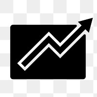 Growth arrow png flat icon, transparent background