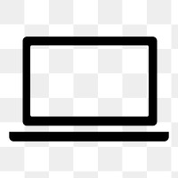 Laptop png flat icon, transparent background