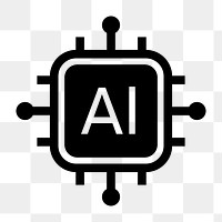 AI png flat icon, transparent background