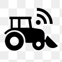 Bulldozer smart agriculture png flat icon, transparent background