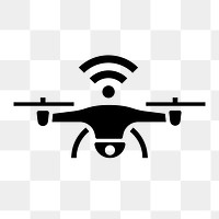 Drone png flat icon, transparent background