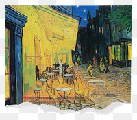 PNG Van Gogh's Café Terrace at Night, famous painting sticker, transparent background, remixed by rawpixel