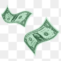 Floating USD png bank notes sticker, transparent background