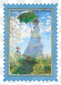 Madame Monet png postage stamp sticker, transparent background. Famous art remixed by rawpixel.