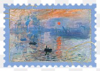 Claude Monet png postage stamp sticker, transparent background. Famous art remixed by rawpixel.