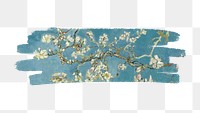 Artwork brushstroke png Van Gogh's Almond blossom sticker, transparent background, remixed by rawpixel