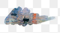 Claude Monet's Impression png brush stroke sticker, transparent background. Famous art remixed by rawpixel.