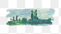 Monet's Vétheuil png brush stroke sticker, transparent background. Famous art remixed by rawpixel.