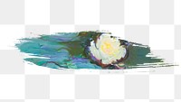 Monet's water lilies png brush stroke sticker, transparent background. Famous art remixed by rawpixel.