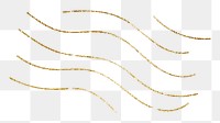 Gold wavy lines png sticker, transparent background