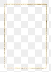 Gold rectangle frame png, transparent background