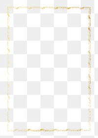 Gold rectangle frame png, transparent background