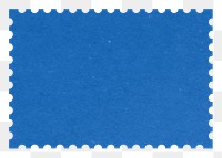 Blue postage stamp png paper sticker, transparent background