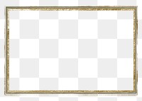 Gold rectangle frame png, transparent background