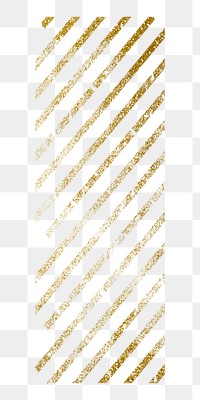 Striped patterned rectangle png sticker, gold design, transparent background