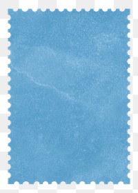 Blue postage stamp png paper sticker, transparent background