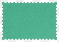 Green postage stamp png paper sticker, transparent background