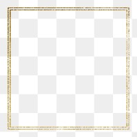 Gold square frame png, transparent background