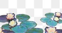 Monet's water lilies png border sticker, transparent background. Famous art remixed by rawpixel.