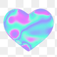 Heart png 3D gradient, transparent background