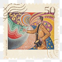 Paul Signac png postage stamp sticker, transparent background. Famous art remixed by rawpixel.