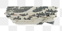 Hokusai&rsquo;s png Lake Ashi in Hakone washi tape sticker, transparent background, remixed by rawpixel