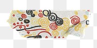 PNG patterned washi tape, inspired by Gustav Klimt's artwork sticker, transparent background, remixed by rawpixel