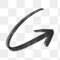 Reverse arrow png squiggle sticker, transparent background