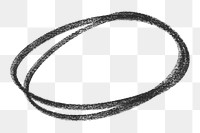 PNG black doodle oval shape sticker, transparent background